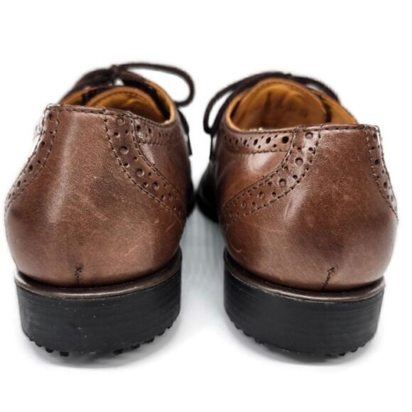 Sandro Moscoloni Handcrafted Brown Leather Lace-Up Brogue Wingtip Derby Shoes - Picture 9 of 12